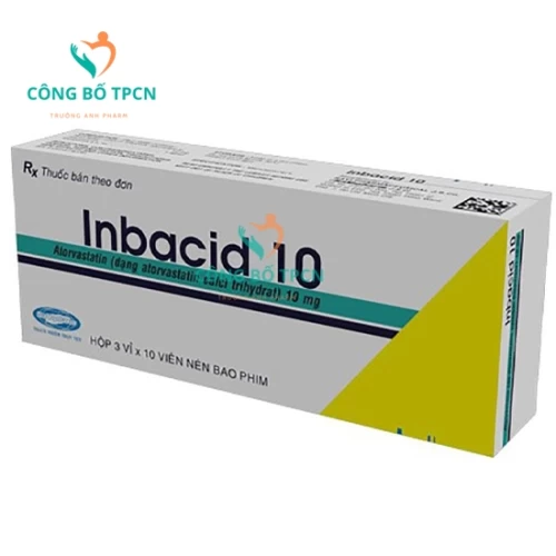 Inbacid 10 Savipharm - Thuốc dự phòng các biến cố mạch vành hiệu quả