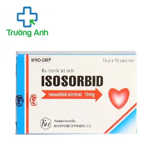 Isosorbid 10mg Khapharco - Thuốc phòng và điều trị cơn đau thắt ngực hiệu quả