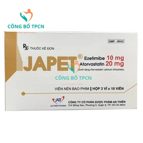 Japet - Thuốc điều trị tăng cholesterol máu hiệu quả của An Thiên