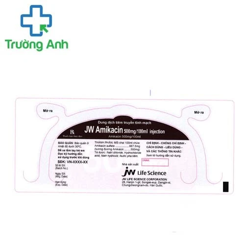 JW Amikacin 500mg/100ml Injection - Điều trị nhiễm khuẩn nặng