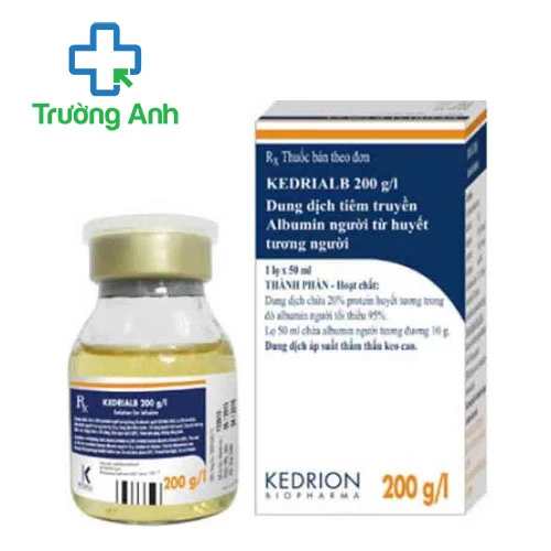 Kedrialb 200g/l 50ml Kedrion - Dung dịch tiêm truyền bổ sung Albumin