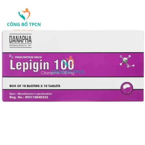 Lepigin 100 Danapha - Thuốc điều trị tâm thần phân liệt mãn tính