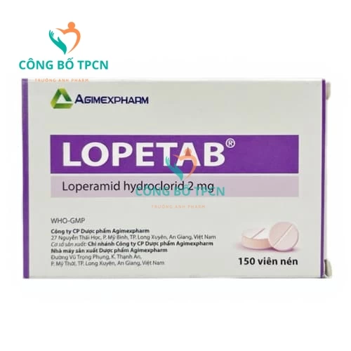 Lopetab - Thuốc điều trị tiêu chảy cấp hiệu quả của Agimexpharm