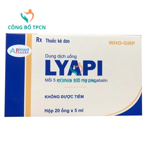 Lyapi 100mg/5ml Apimed (ống) - Thuốc điều trị động kinh hiệu quả