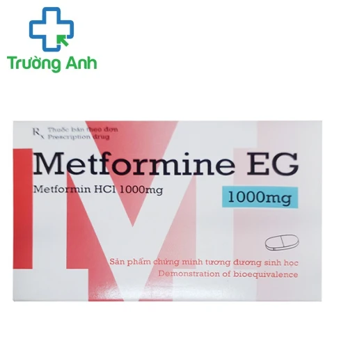 Metformine EG 1000mg Pymepharco - Điều trị đái tháo đường typ II