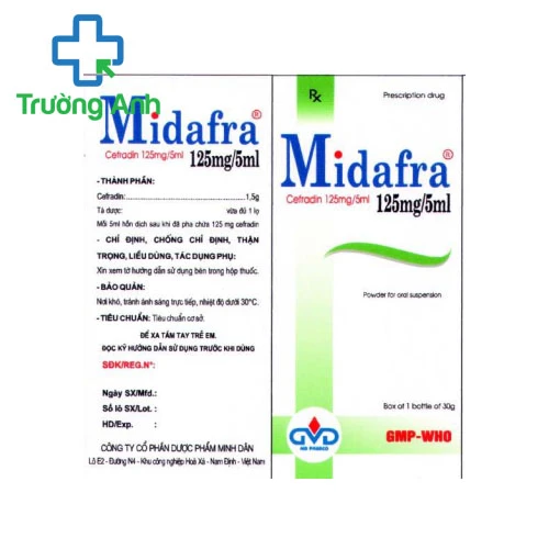 Midafra 125mg/ 5ml MD Pharco (lọ bột) - Điều trị viêm tuyến tiền liệt