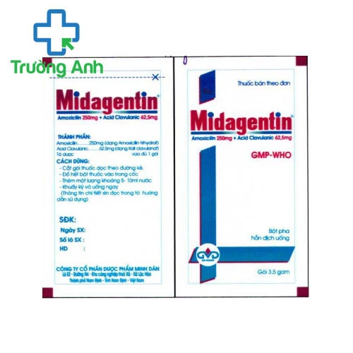 Midagentin 250/62,5 MD Pharco (bột) - Thuốc điều trị đường hô hấp hiệu quả