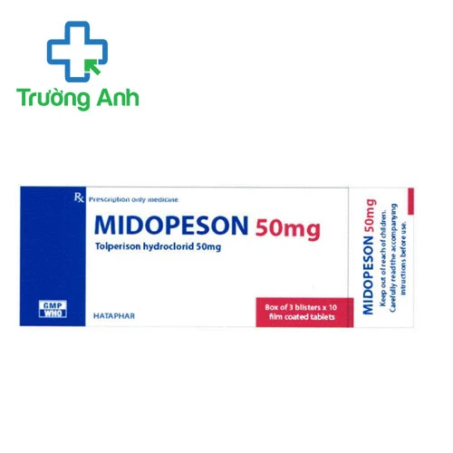 Midopeson 50mg Hataphar - Thuốc điều trị triệu chứng co cứng sau đột quỵ