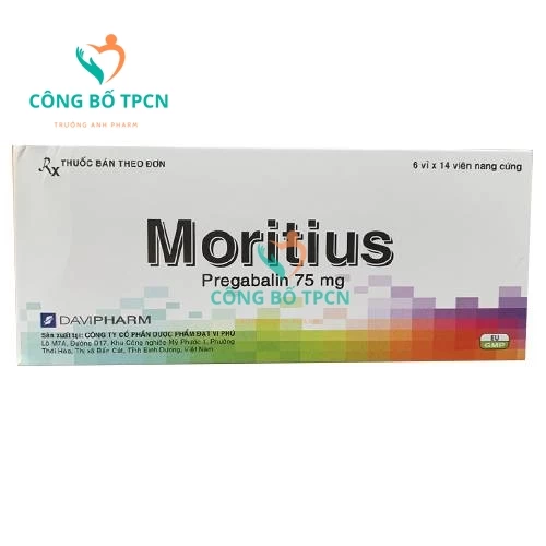 Moritius 75mg - Thuốc điều trị đau thần kinh, động kinh, rối loạn lo âu