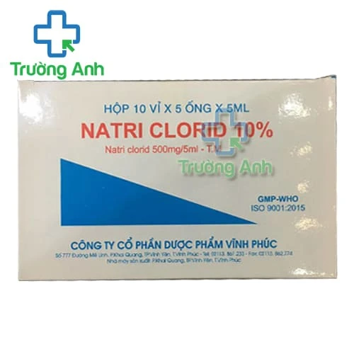 Natri clorid 10% 500mg/5ml Vinphaco - Điều trị mất điện giải