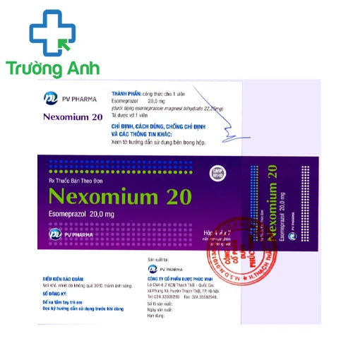 Nexomium 20 - Thuốc điều trị bệnh trào ngược dạ dày hiệu quả