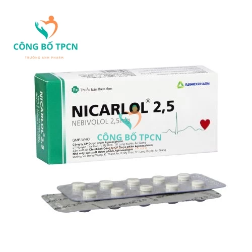 Nicarlol 2.5 Agimexpharm - Thuốc điều trị tăng huyết áp hiệu quả