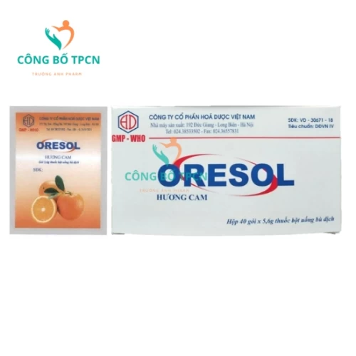 Oresol hương cam Hóa dược 5,6g - Giúp điều trị các chứng mất nước