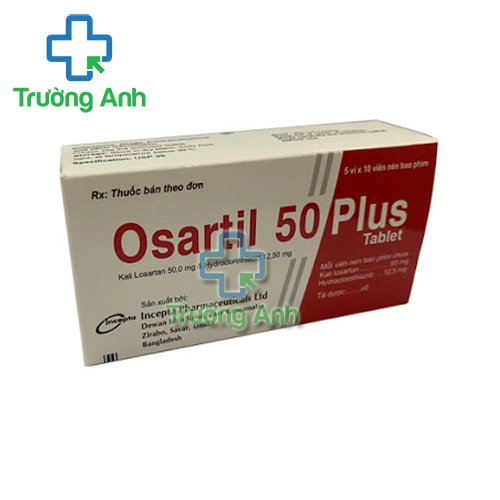 Osartil 50 Plus - Thuốc điều trị tăng huyết áp, ngừa đột quỵ