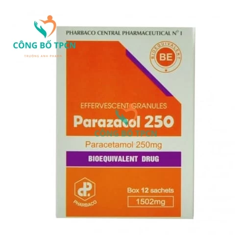 Parazacol 250 Pharbaco - Thuốc giảm đau hạ sốt hiệu quả