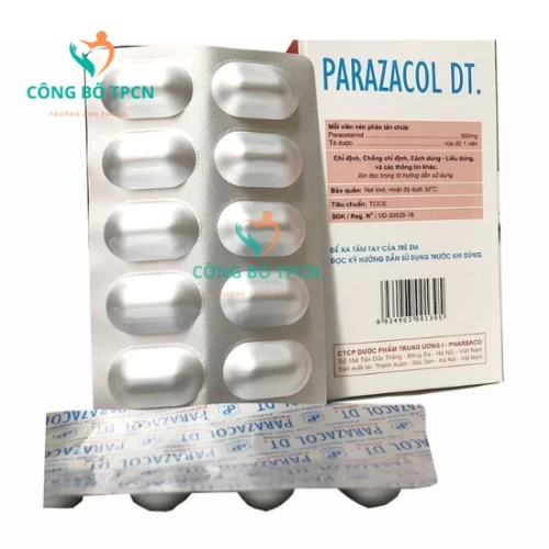 Parazacol DT. 500mg Pharbaco - Thuốc giảm đau, hạ sốt hiệu quả