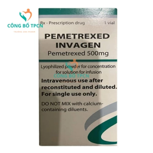 Pemetrexed invagen (Pemetrexed 500mg) - Thuốc điều trị bệnh ung thư phổi