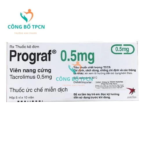 Prograf 0.5mg - Thuốc phòng loại ghép ở bệnh nhân ghép gan, thận, tim