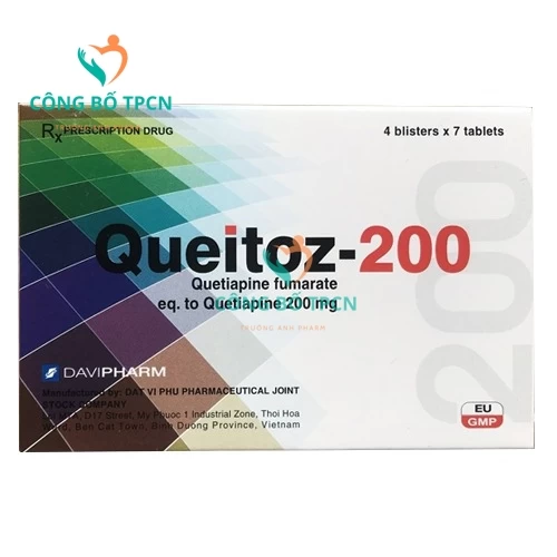 Queitoz-200 - Thuốc điều trị tâm thần phân liệt, trầm cảm của Davipharm