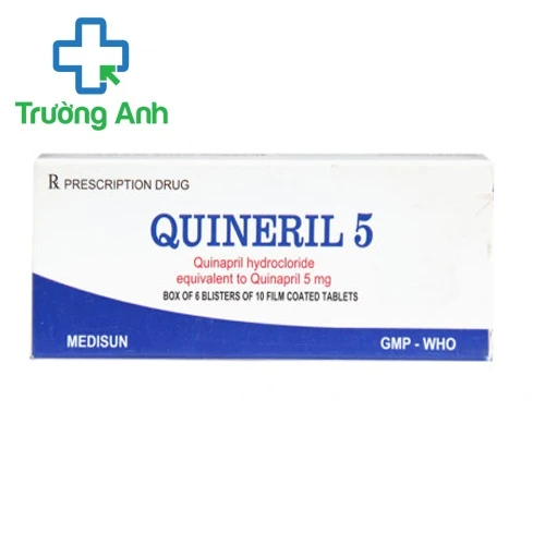 Quineril 5 - Thuốc điều trị tăng huyết áp vô căn, suy tim ứ huyết của Medisun