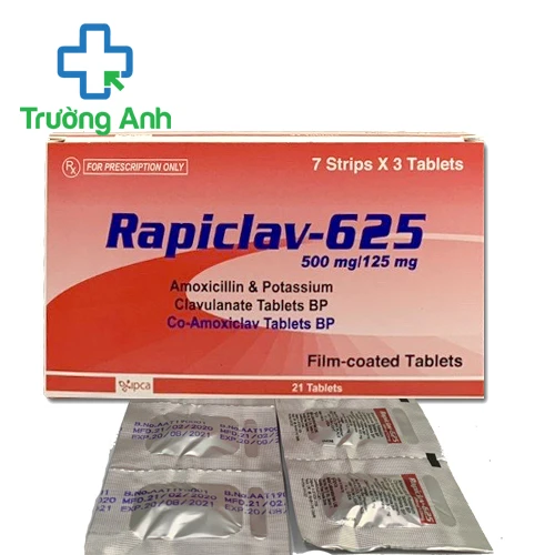 Rapiclav-625 - Thuốc điều trị nhiễm khuẩn của Ấn Độ