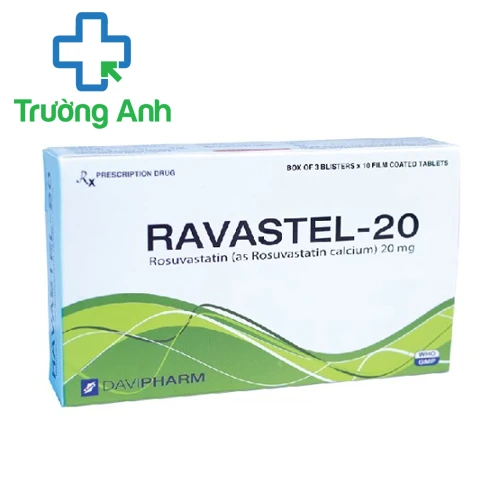 Ravastel-20 - Thuốc phòng ngừa bệnh tim mạch của Davipharm