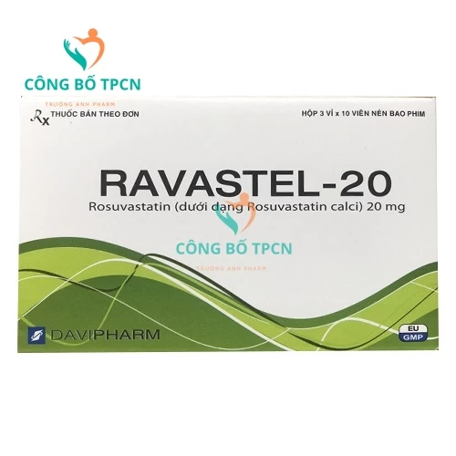 Ravastel-20 - Thuốc phòng ngừa bệnh tim mạch của Davipharm