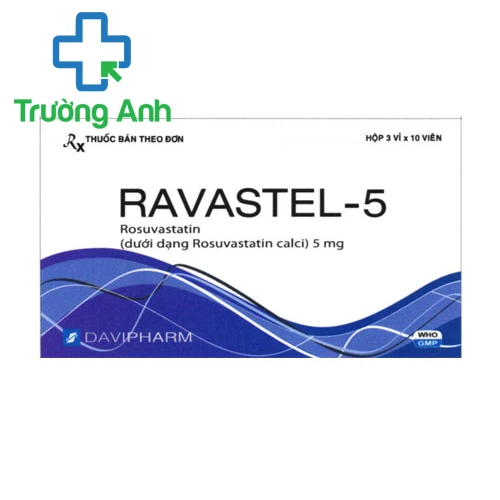 Ravastel-5 - Thuốc phòng ngừa bệnh tim mạch của Davipharm