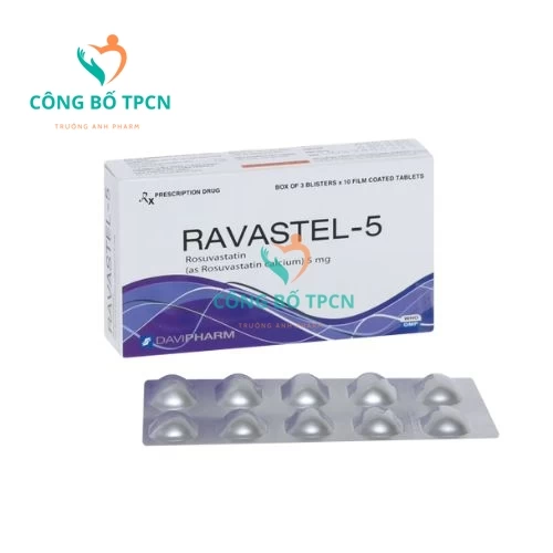 Ravastel-5 - Thuốc phòng ngừa bệnh tim mạch của Davipharm