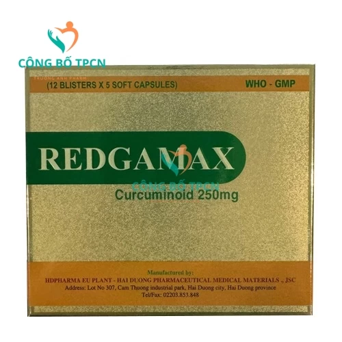Redgamax Curcuminoid 250mg - Thuốc hỗ trợ điều trị viêm loét dạ dày tá tràng hiệu quả