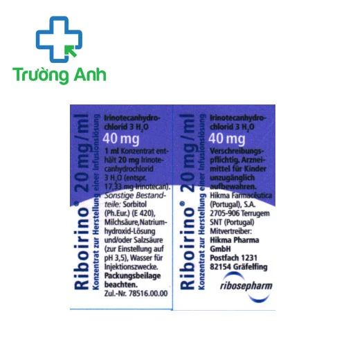 Riboirino 40mg/2ml - Thuốc điều trị ung thư đại trực tràng hiệu quả nhất
