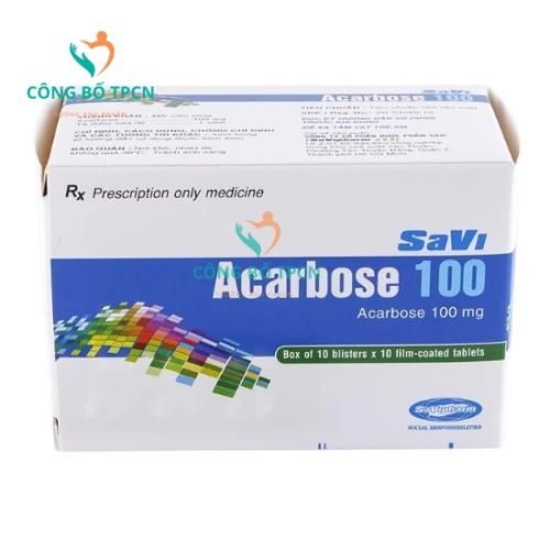 SaVi Acarbose 100 - Thuốc điều trị đái tháo đường tuýp 2