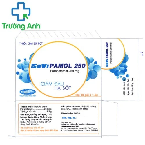 SaViPamol 250 Savipharm - Thuốc giảm đau và hạ sốt hiệu quả