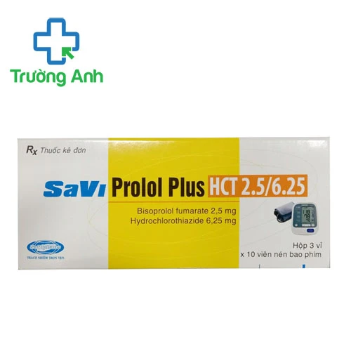 SaviProlol Plus HCT 2.5/6.25 - Thuốc điều trị tăng huyết áp hiệu quả