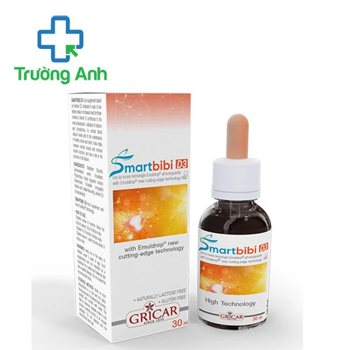 Smartbibi D3 30ml Gricar - Hỗ trợ bổ sung canxi và vitamin D3