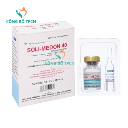 Soli-medon 40 Bidiphar - Thuốc chống viêm và suy giảm miễn dịch hiệu quả