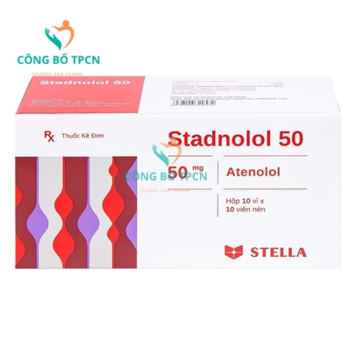 Stadnolol 50 - Thuốc điều trị tăng huyết áp, suy tim, đau ngực