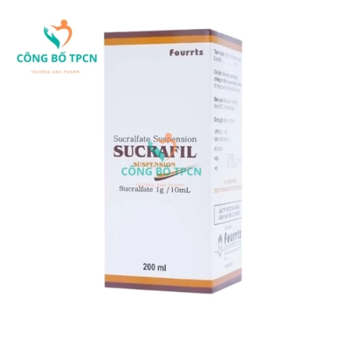 Sucrafil Suspension 1g/10ml Fourrts - Thuốc điều trị loét dạ dày tá tràng