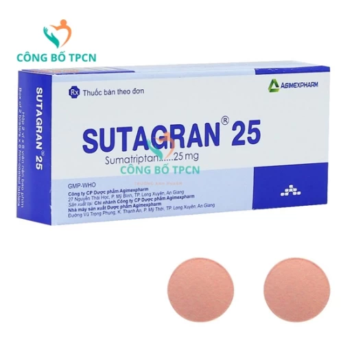 Sutagran 25mg Agimexpharm - Thuốc điều trị đau nửa đầu