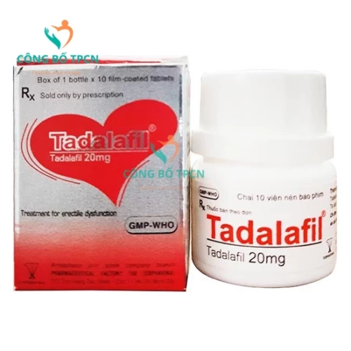 Tadalafil 20mg Cophavina (lọ) - Thuốc điều trị rối loạn cương cứng