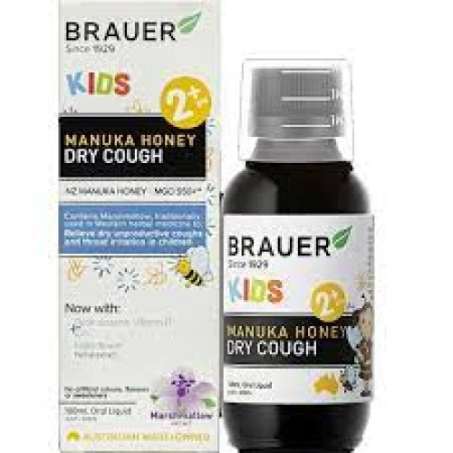 Brauer Manuka Honey Dry Cough 100ml - Thực phẩm giảm ho khan