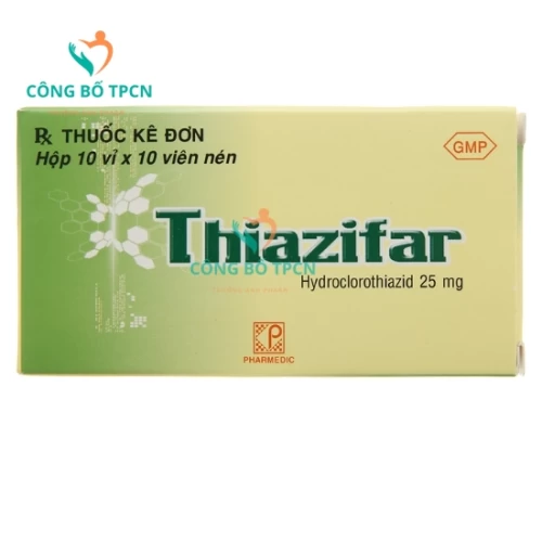 Thiazifar 25mg Pharmedic - Thuốc điều trị cao huyết áp