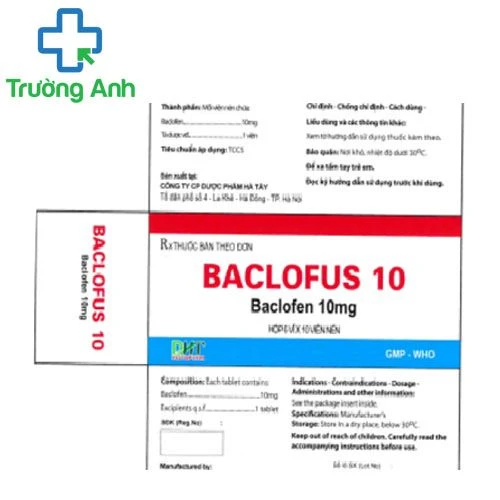 Baclofus 10 - Thuốc điều trị bệnh co thắt hiệu quả của Hataphar