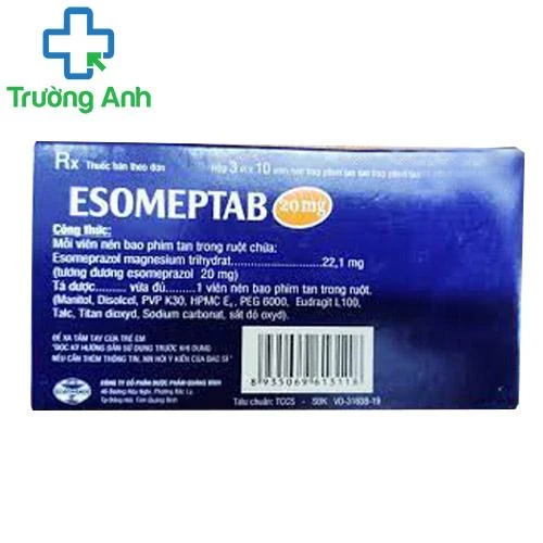 Esomeptab 20mg - Thuốc điều trị viêm loét thực quản, dạ dày