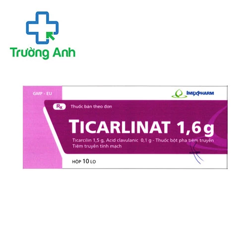 Ticarlinat 1,6g Imexpharm - Thuốc điều trị nhiễm khuẩn huyết
