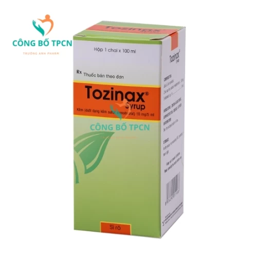 Tozinax syrup 10mg/5ml 100ml Bidiphar - Thuốc điều trị thiếu kẽm hiệu quả
