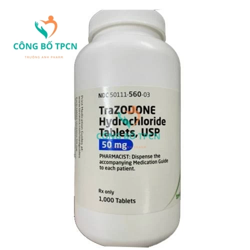 Trazodone Hydrochloride Tablets USP 50mg Teva - Thuốc điều trị bệnh trầm cảm