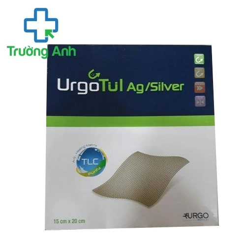 Urgotul Ag/Silver 15cm x 20cm - Gạc lưới Lipido-colloid tiếp xúc với lớp tẩm muối bạc