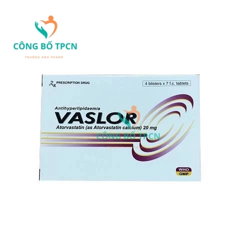 Vaslor 20 - Thuốc điều trị tăng cholesterol máu, tăng triglyceride máu