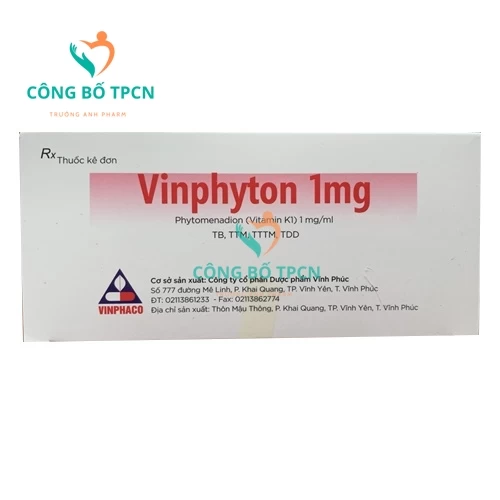 Vinphyton 1mg Vinphaco - Thuốc điều trị xuất huyết ở trẻ em